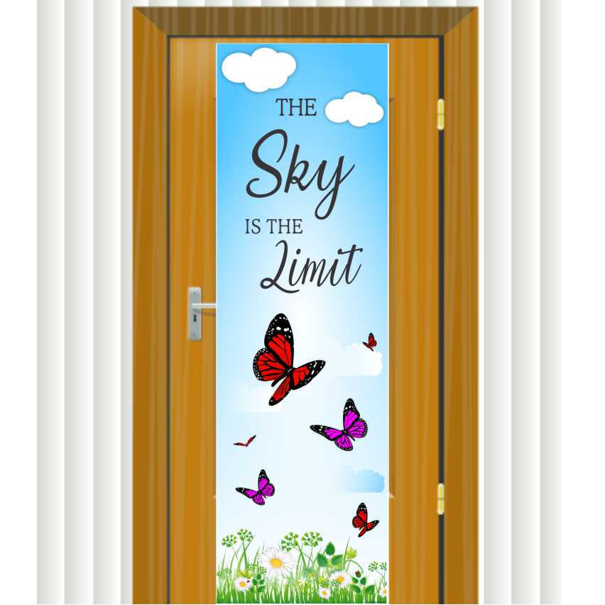 PVC Door Banner | Butterflies: Sky is the limit, classroom door banner