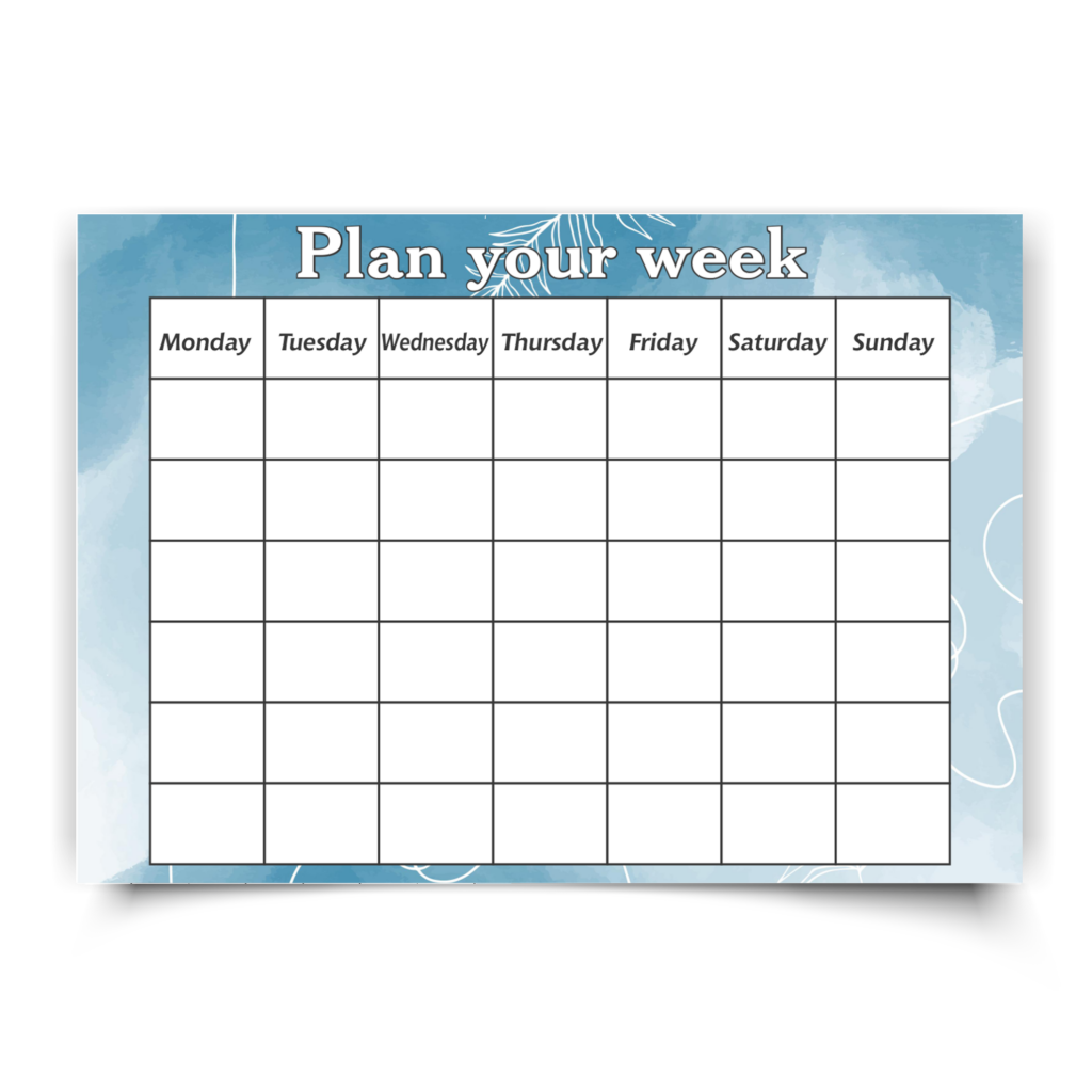 Weekly Planner Poster — Plan Your Week, classroom poster