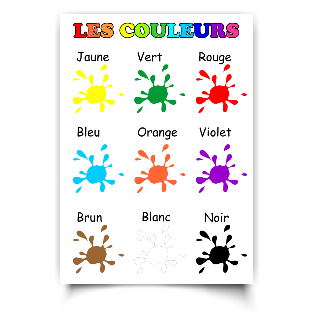French Poster — Les Couleurs, classroom poster