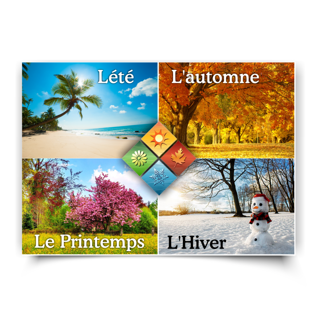 Poster | French Seasons, L'été, L’automne, Le Printemps, L’Hiver, classroom poster