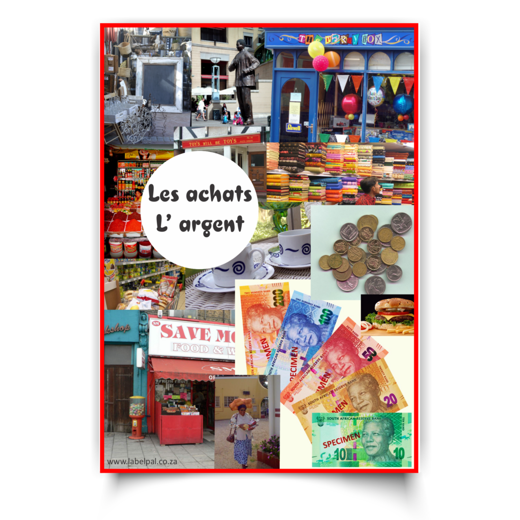 Poster | French Les achats, L' argent (Shopping and Money), classroom poster