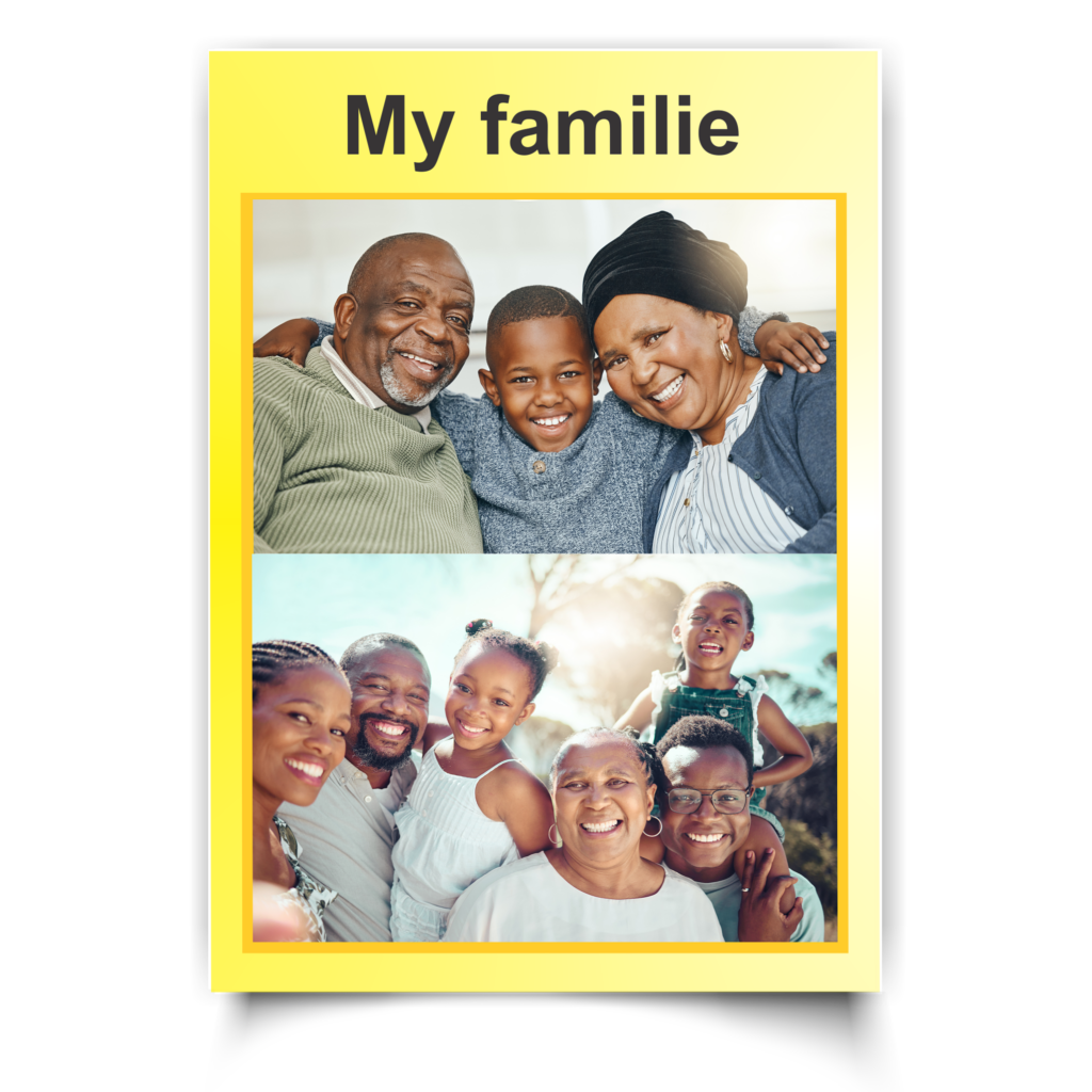 Poster | My Familie, Afrikaans. My Family, classroom poster