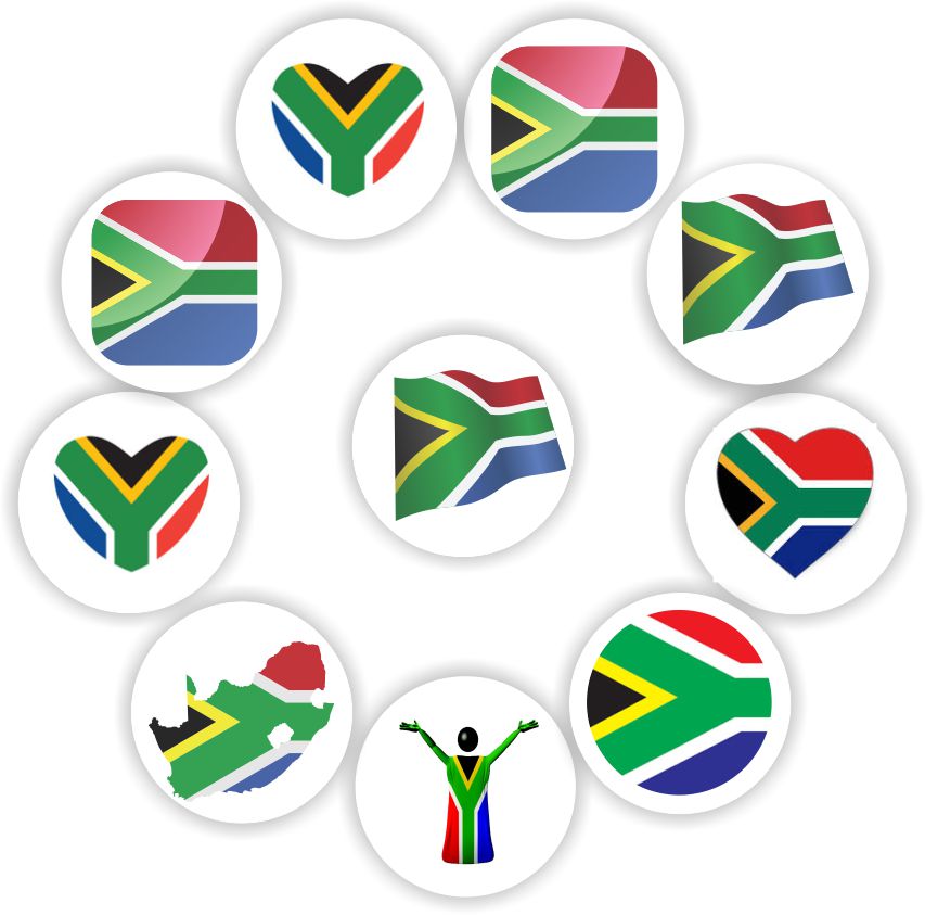 Mini South African Flag Stickers | Flags, Flag Hearts & SA Map, reward sticker for the classroom