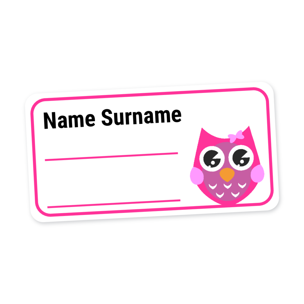 24 Personalised Book Labels | Owl, personalised with your child's name