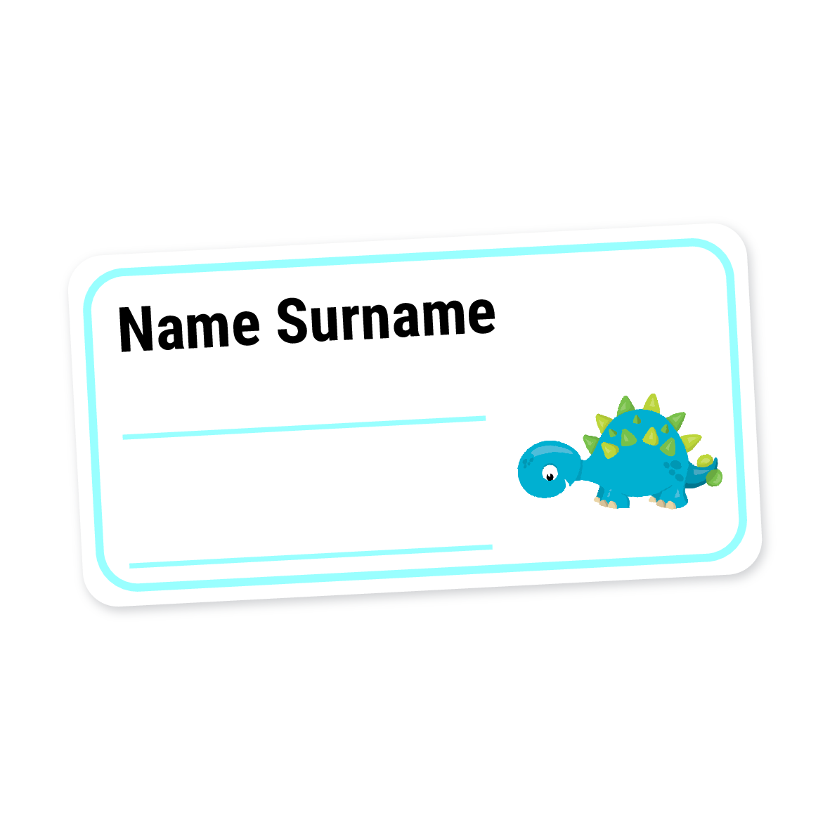 24 Personalised Book Labels | Dinosaur 1, personalised with your child's name