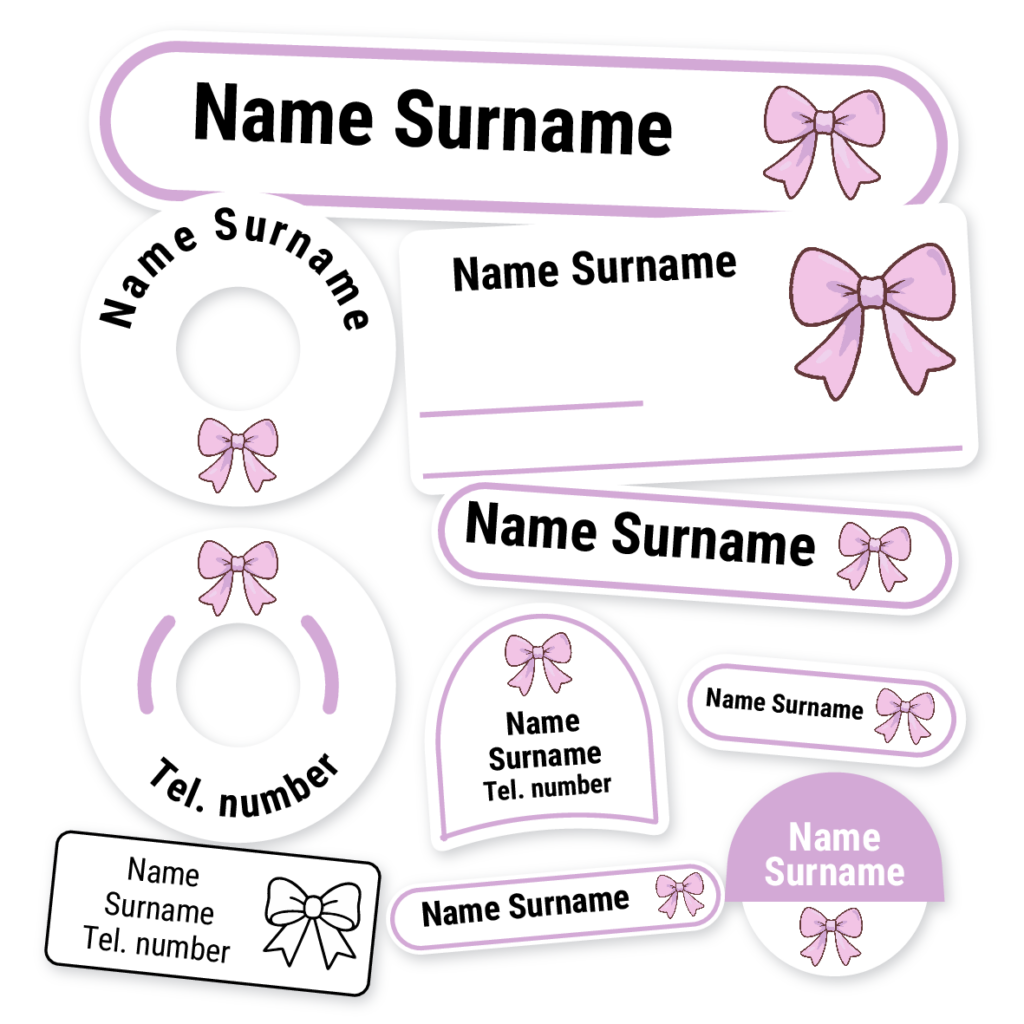 Bow School Label Kit, personalised name labels for school
