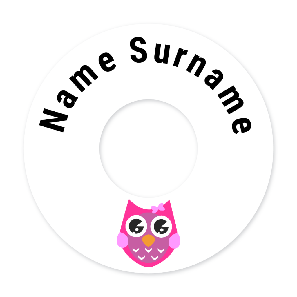 2 Personalised Bag Tags | Owl, personalised with your child's name