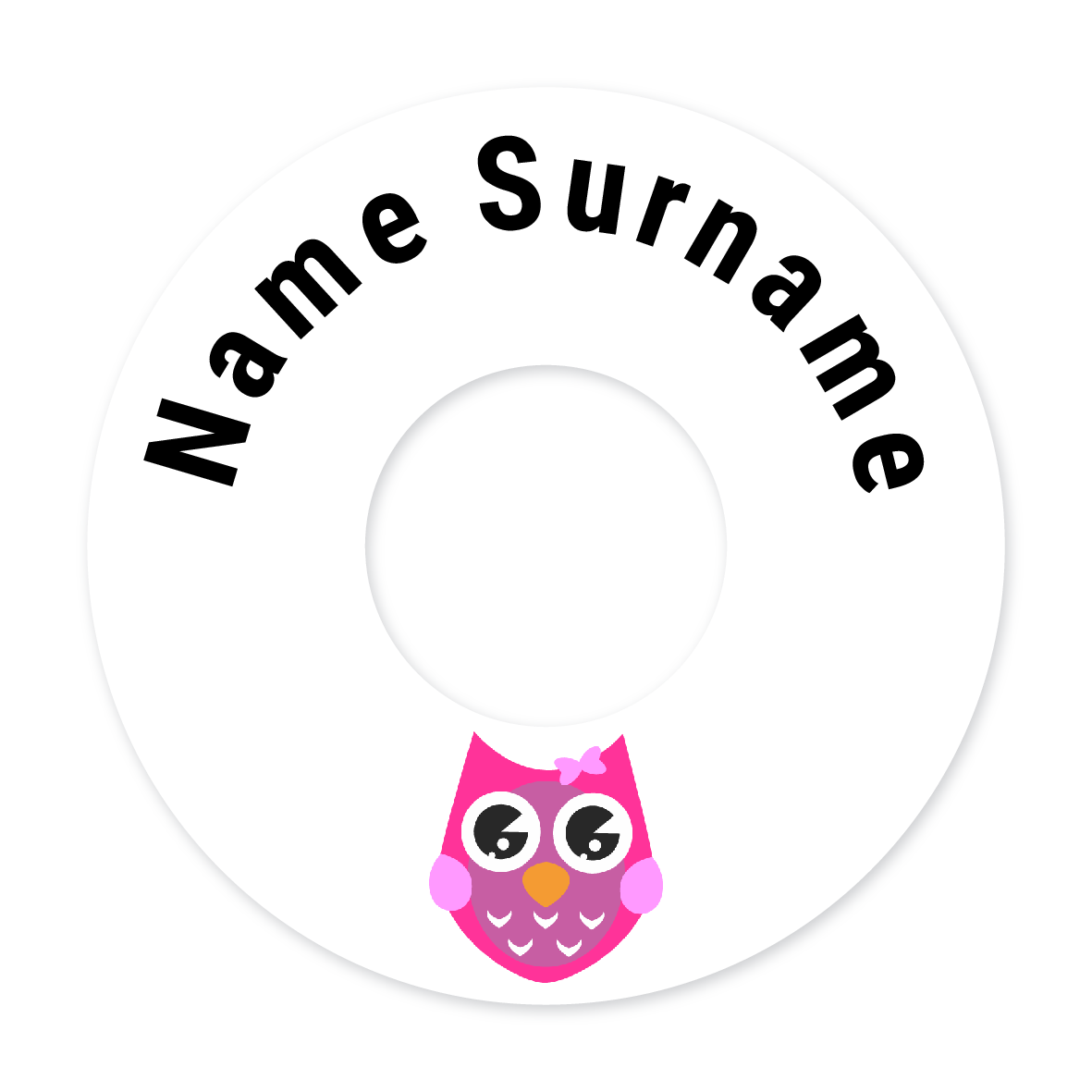 2 Personalised Bag Tags | Owl, personalised with your child's name