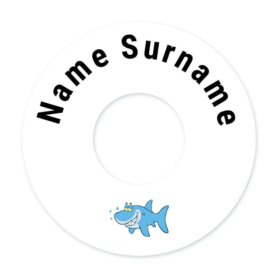 2 Personalised Bag Tags | Shark, personalised with your child's name