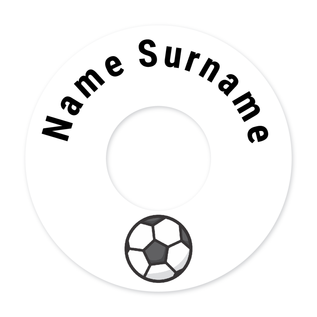2 Personalised Bag Tags | Soccer Ball, personalised with your child's name