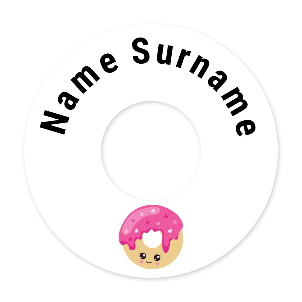2 Personalised Bag Tags | Cupcakes & Donuts, personalised with your child's name
