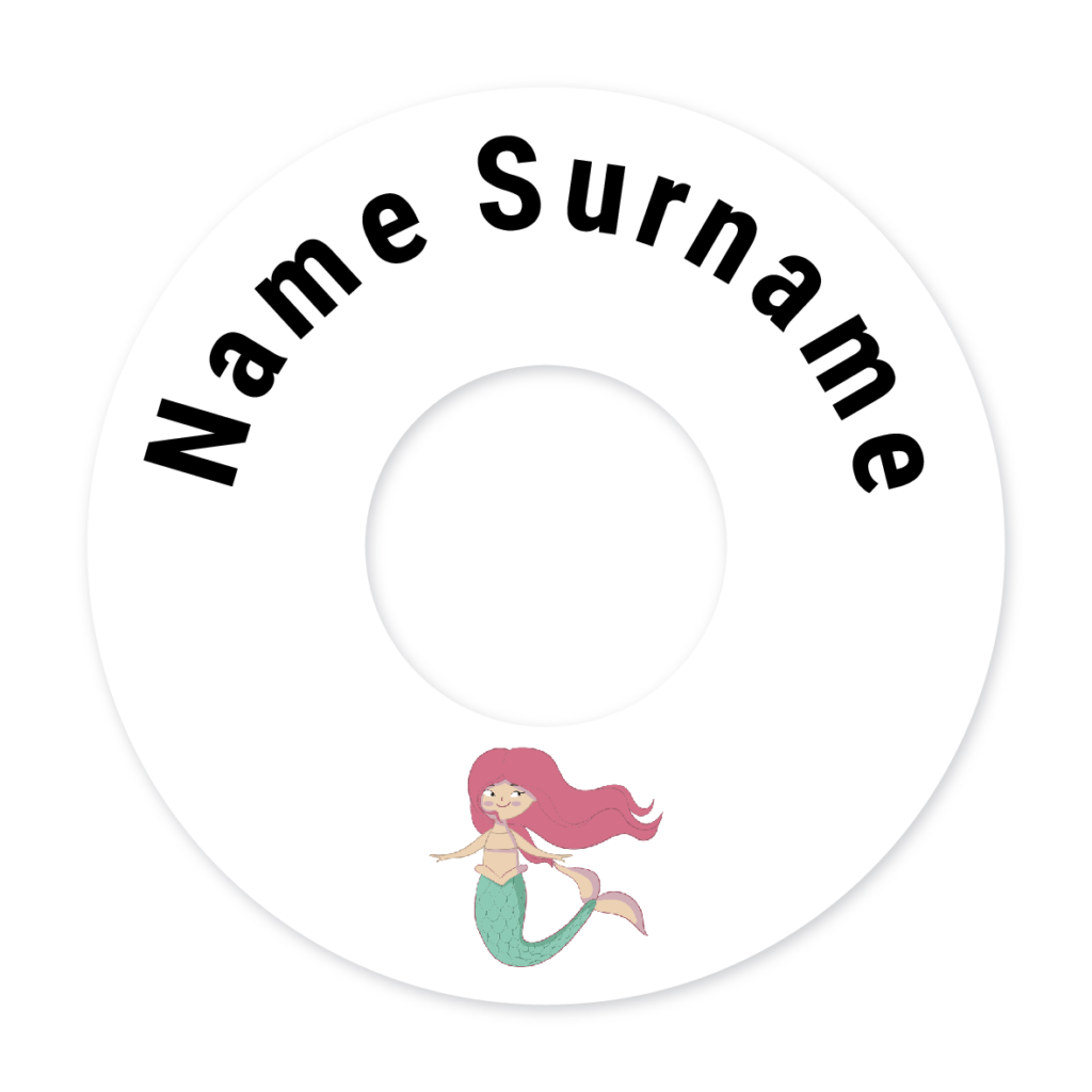 2 Personalised Bag Tags | Mermaid, personalised with your child's name