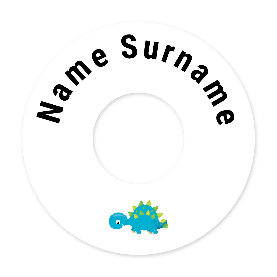 2 Personalised Bag Tags | Dinosaur 1, personalised with your child's name