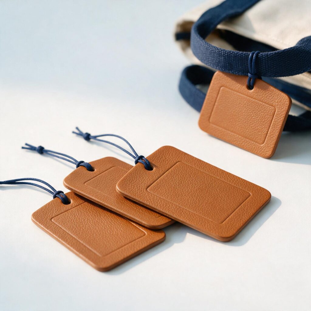 Engraved Leather-Look Tags, personalised name label