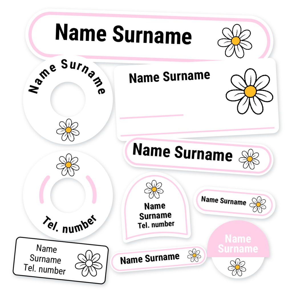 Daisy School Label Kit, personalised name labels for school