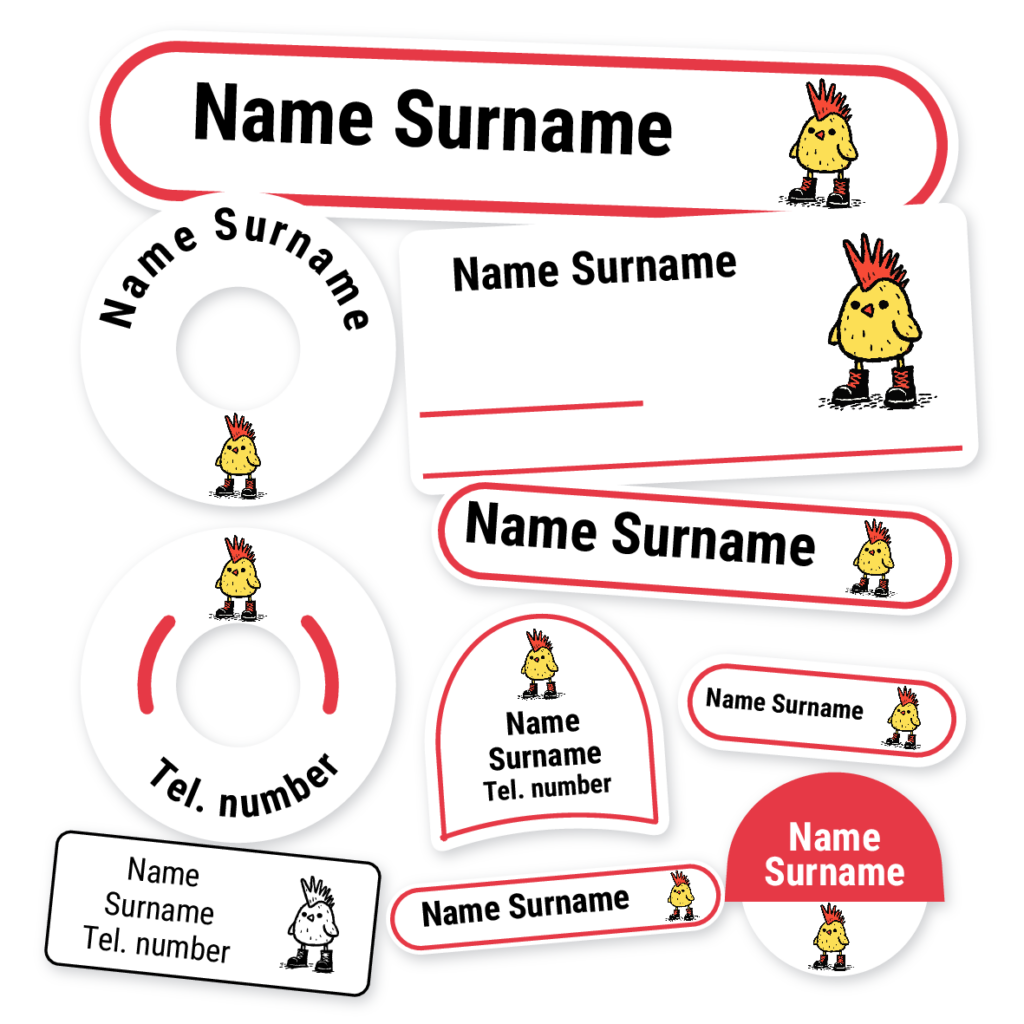 Duck Punk School Label Kit, personalised name labels for school