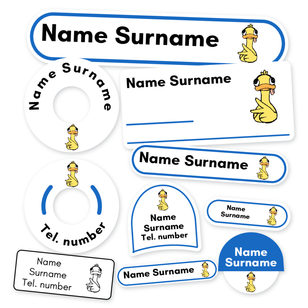 Duck School Label Kit, personalised name labels for school