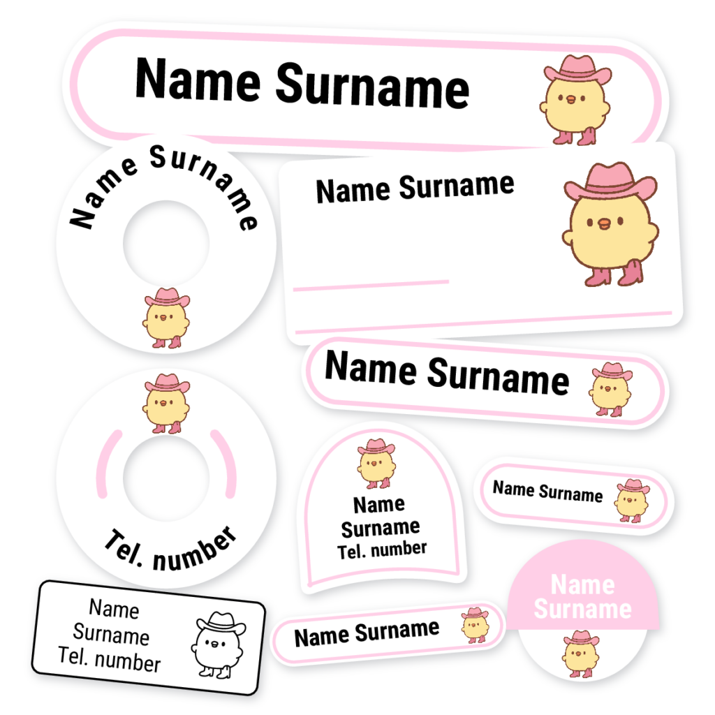 Duck School Label Kit, personalised name labels for school