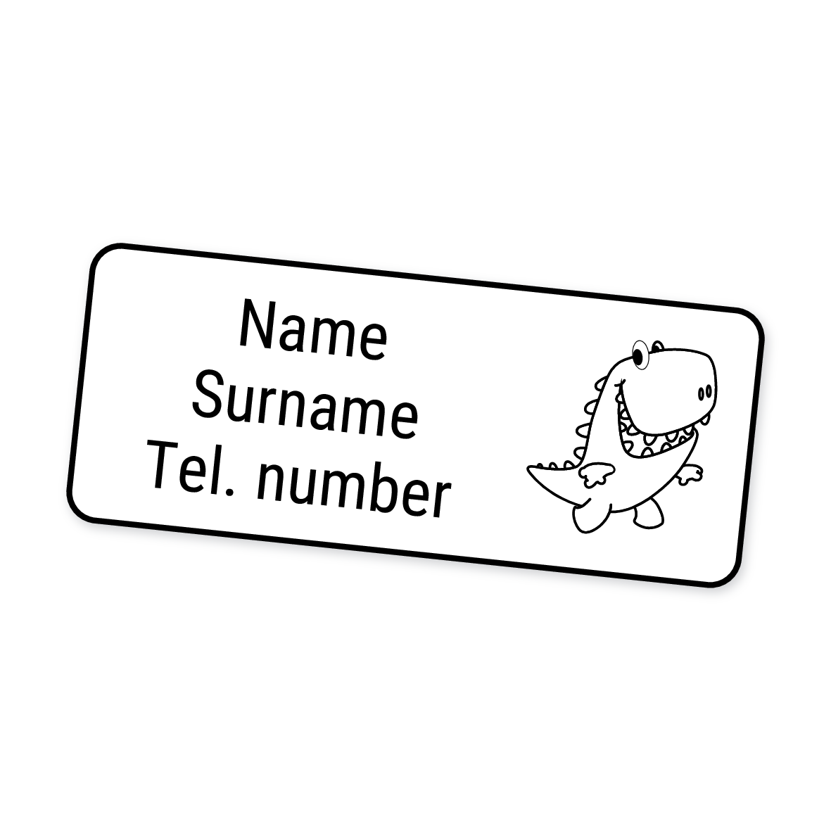 42 Personalised Iron-On Clothing Labels | Dinosaur 1, personalised with your child's name