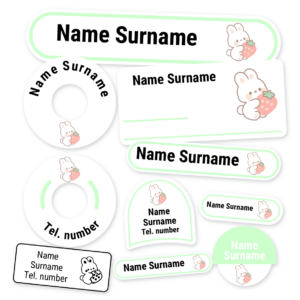 Rabbit School Label Kit, personalised name labels for school