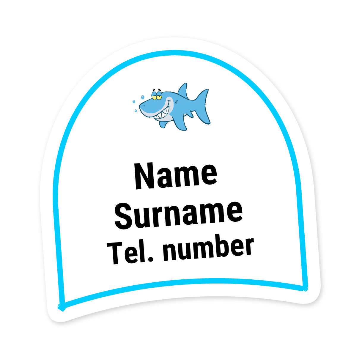 16 Personalised Shoe Labels | Shark, personalised with your child's name