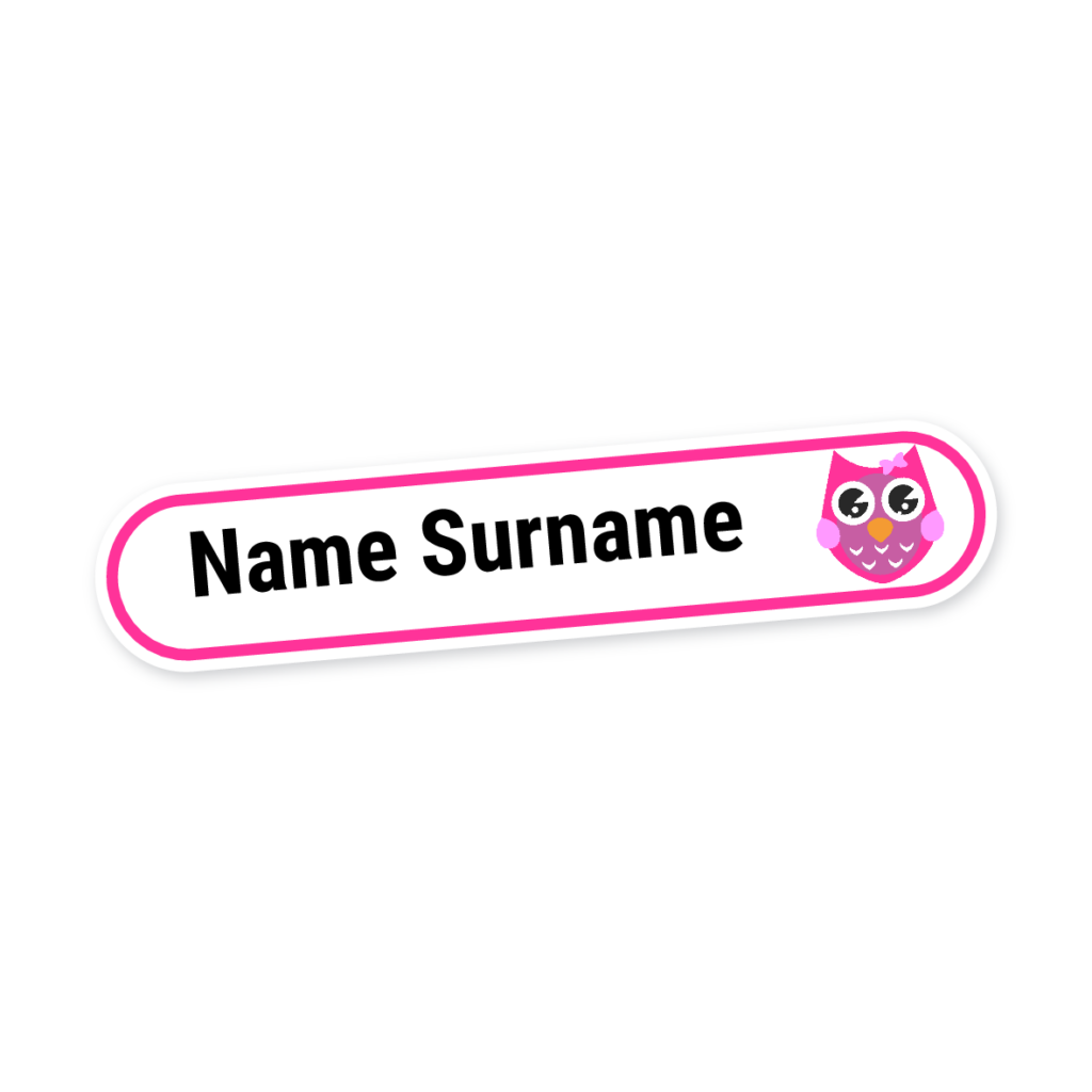 160 Personalised Stationery Labels | Owl, personalised with your child's name