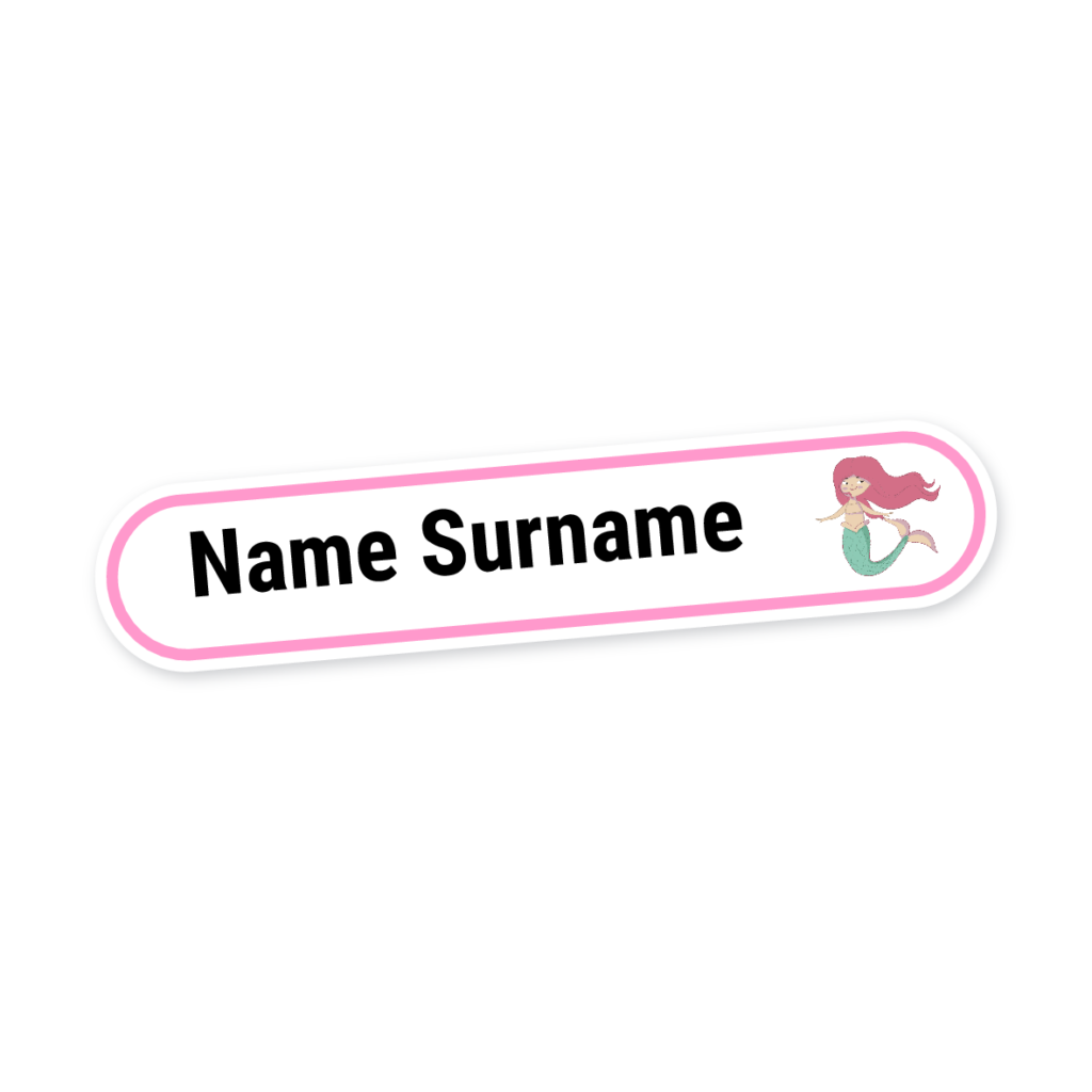 160 Personalised Stationery Labels | Mermaid, personalised with your child's name