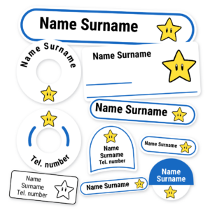Star School Label Kit, personalised name labels for school