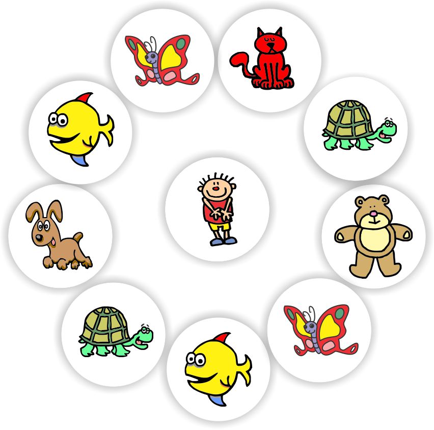 408 Economy reward teacher's stickers - Dogs, fish, teddy bears, reward sticker for the classroom