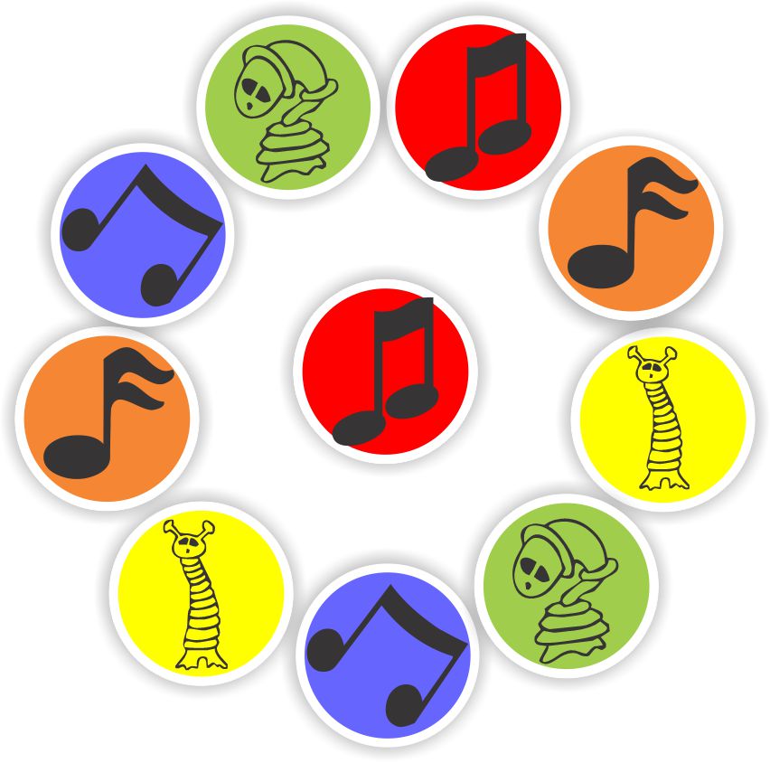 108 Economy Music Stickers| Colourful Musical Notes- Mini sized, reward sticker for the classroom