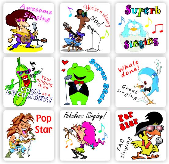 140 Music Stickers |Funny Rock Stars, Elvis, Singers, Pop star : Awesome singing, reward sticker for the classroom