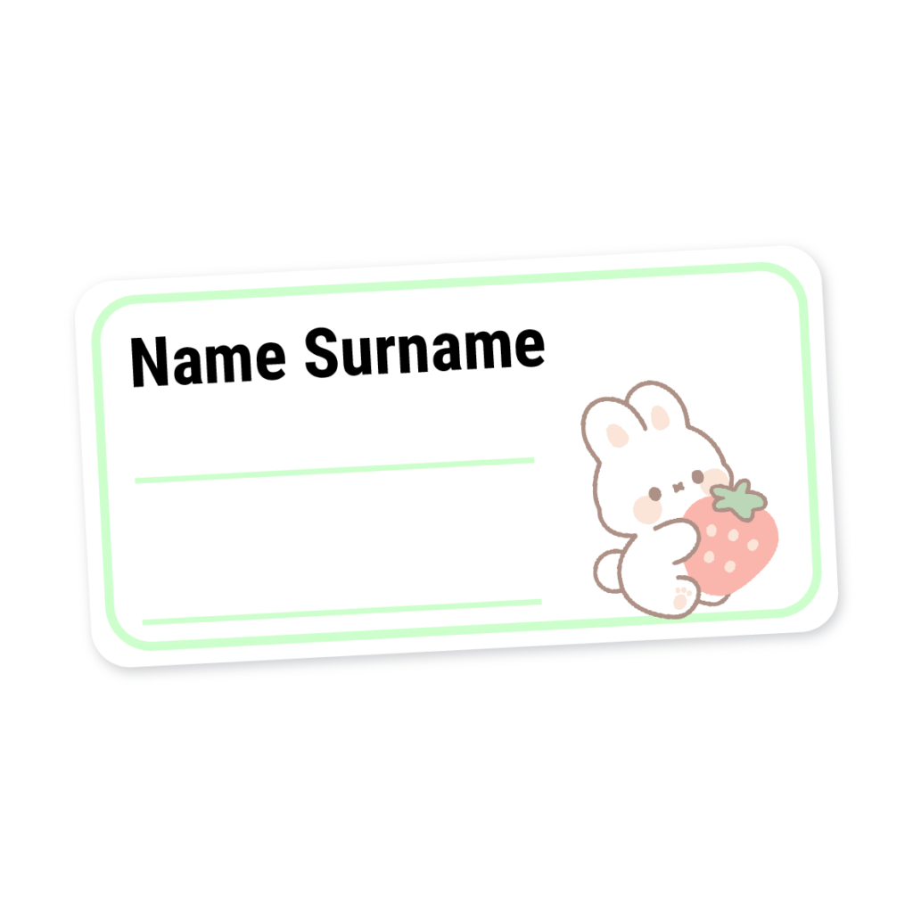 24 Personalised Book Labels | Rabbit, personalised with your child's name