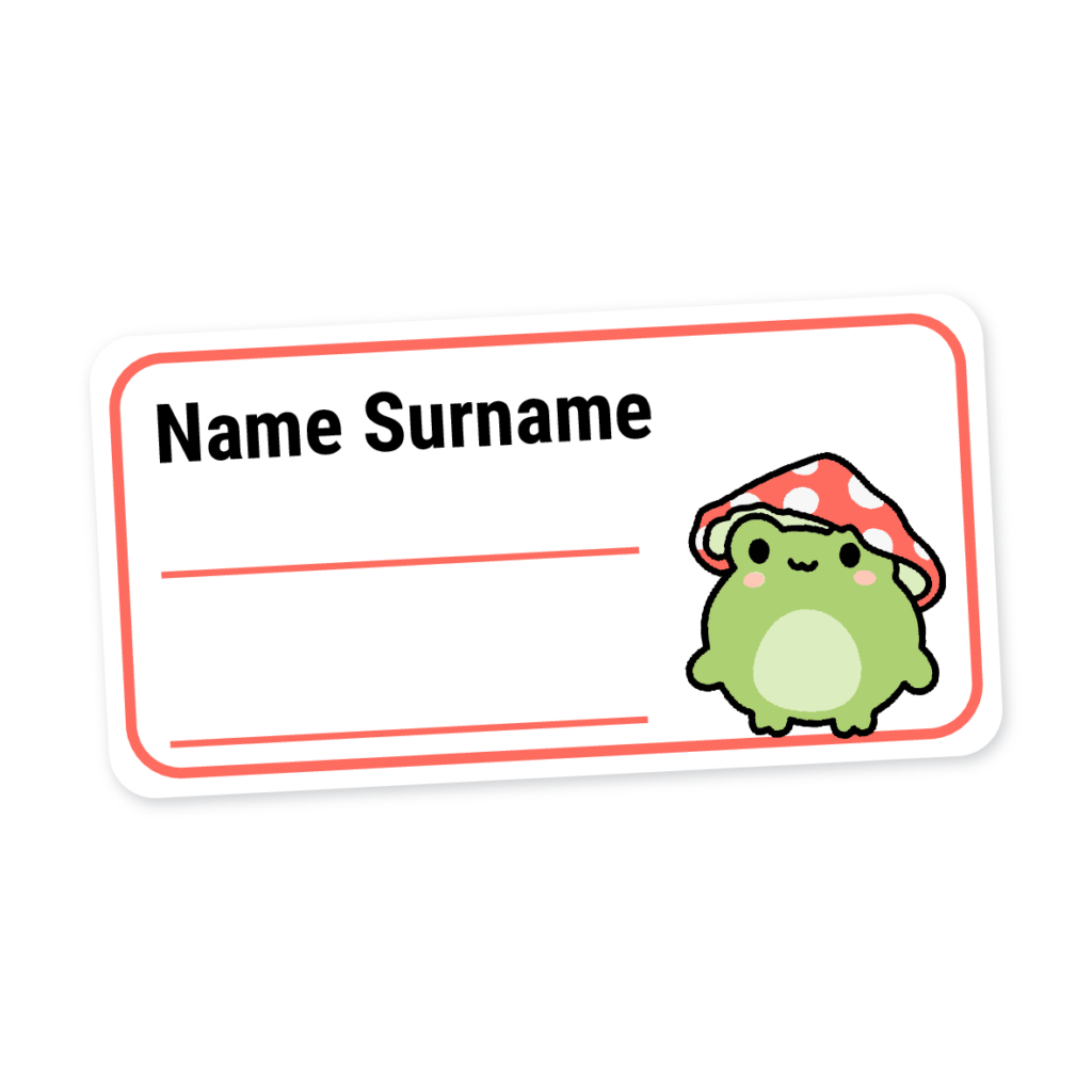 24 Personalised Book Labels | Frog, personalised with your child's name