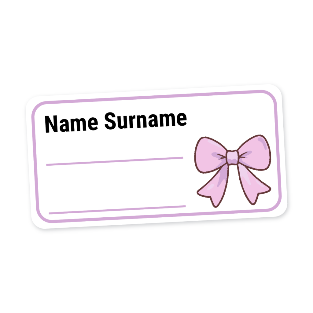 24 Personalised Book Labels | Bow, personalised with your child's name