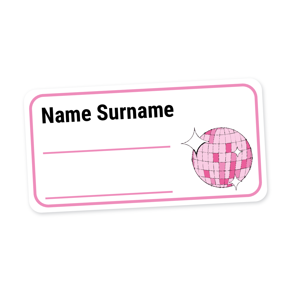24 Personalised Book Labels | Glitter Ball, personalised with your child's name