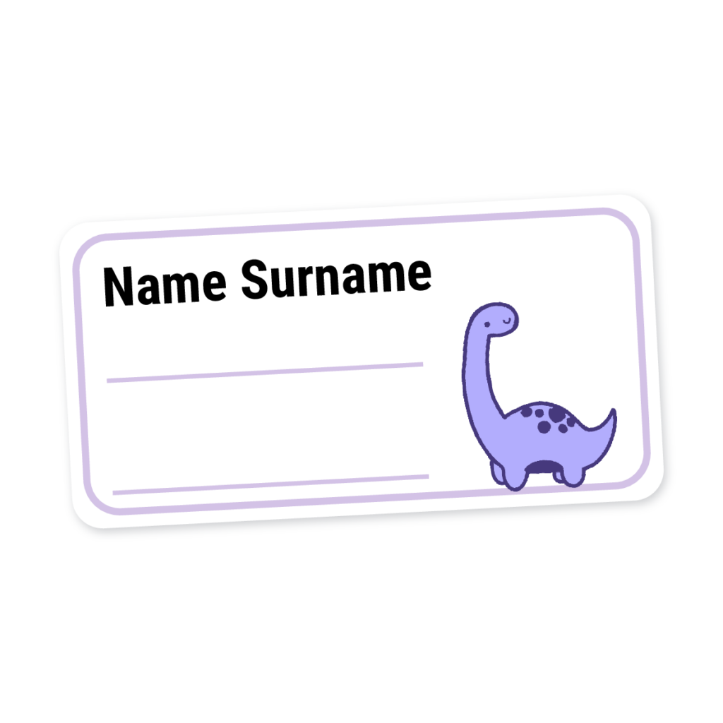 24 Personalised Book Labels | Dinosaur 2, personalised with your child's name