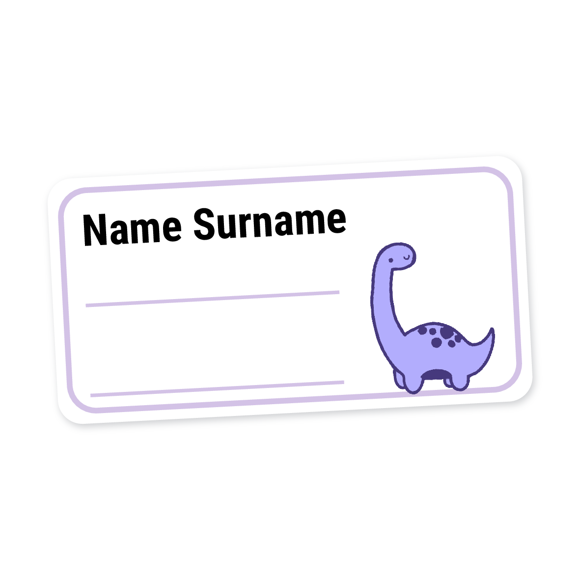24 Personalised Book Labels | Dinosaur 2, personalised with your child's name