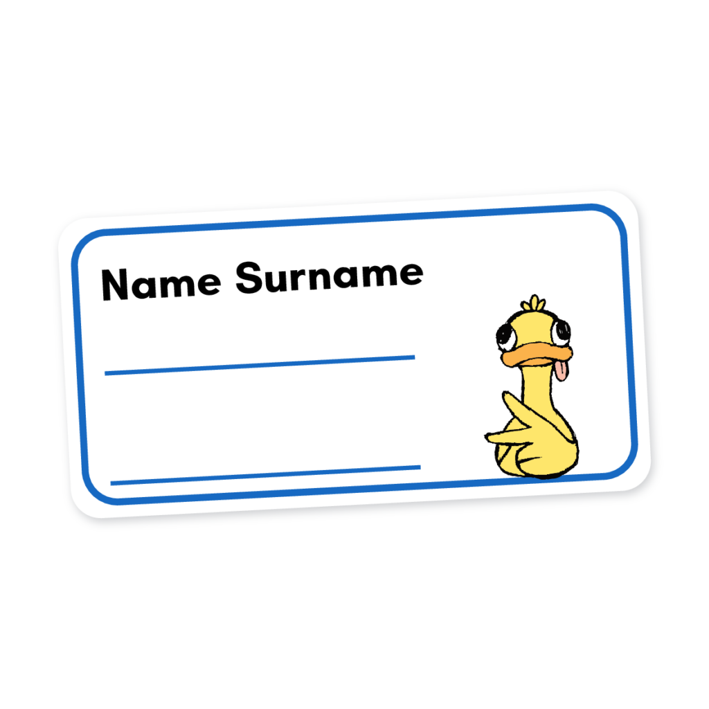 24 Personalised Book Labels | Duck, personalised with your child's name