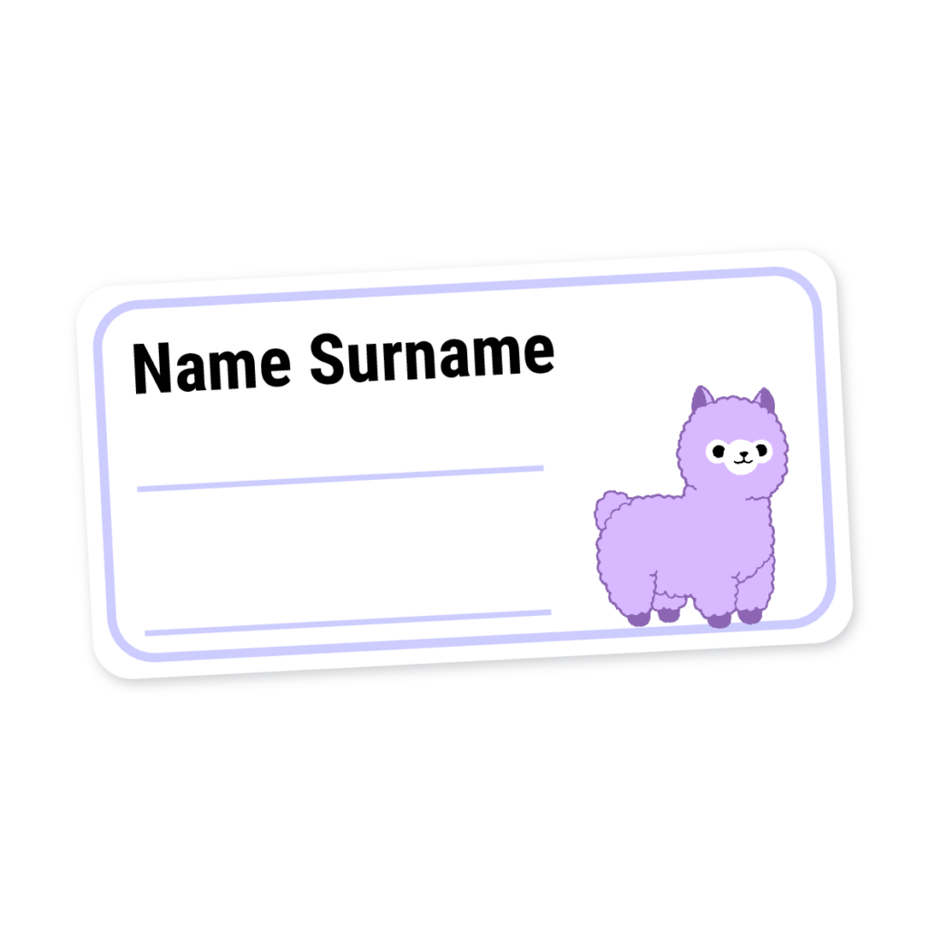 24 Personalised Book Labels | Llama, personalised with your child's name