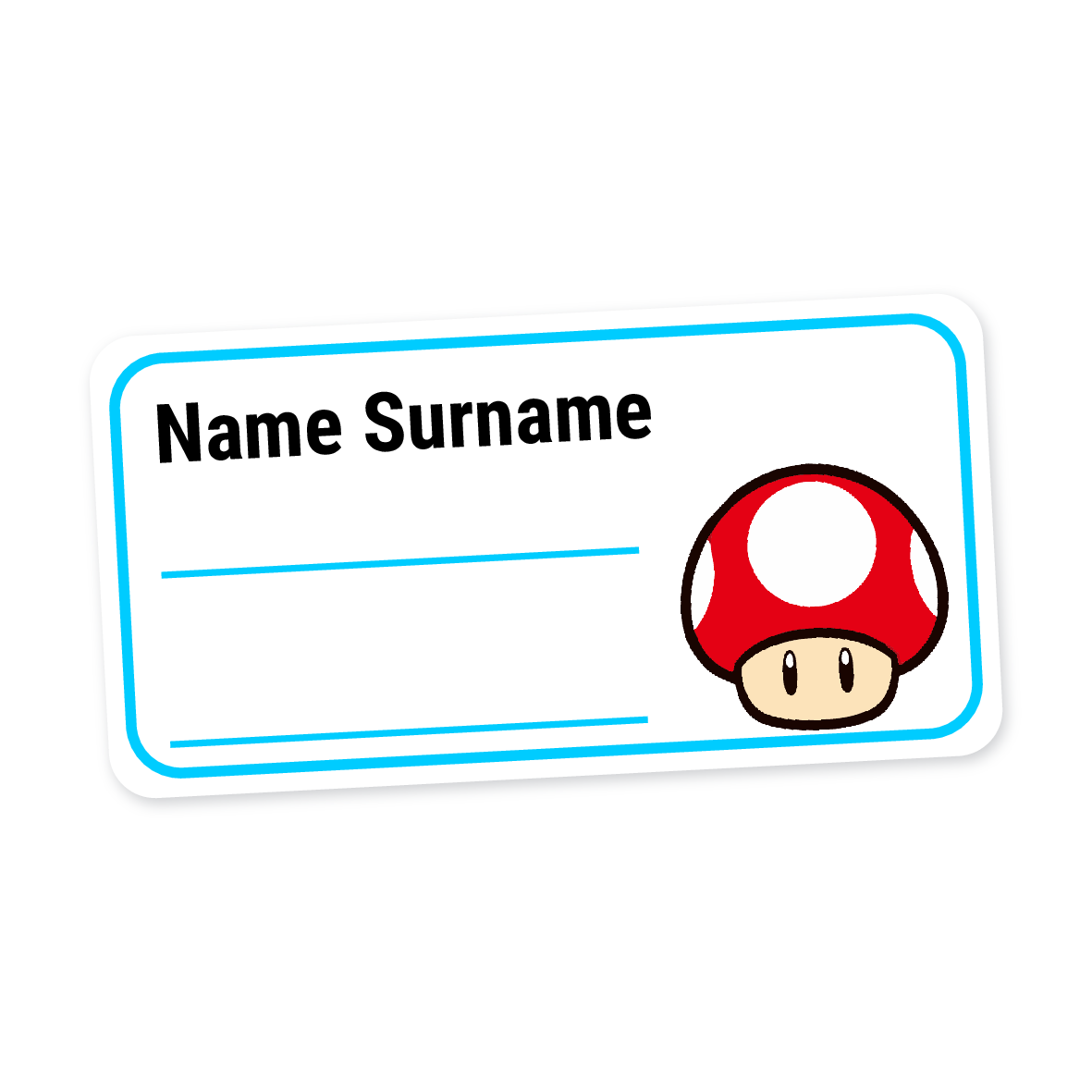 24 Personalised Book Labels | Mushroom, personalised with your child's name