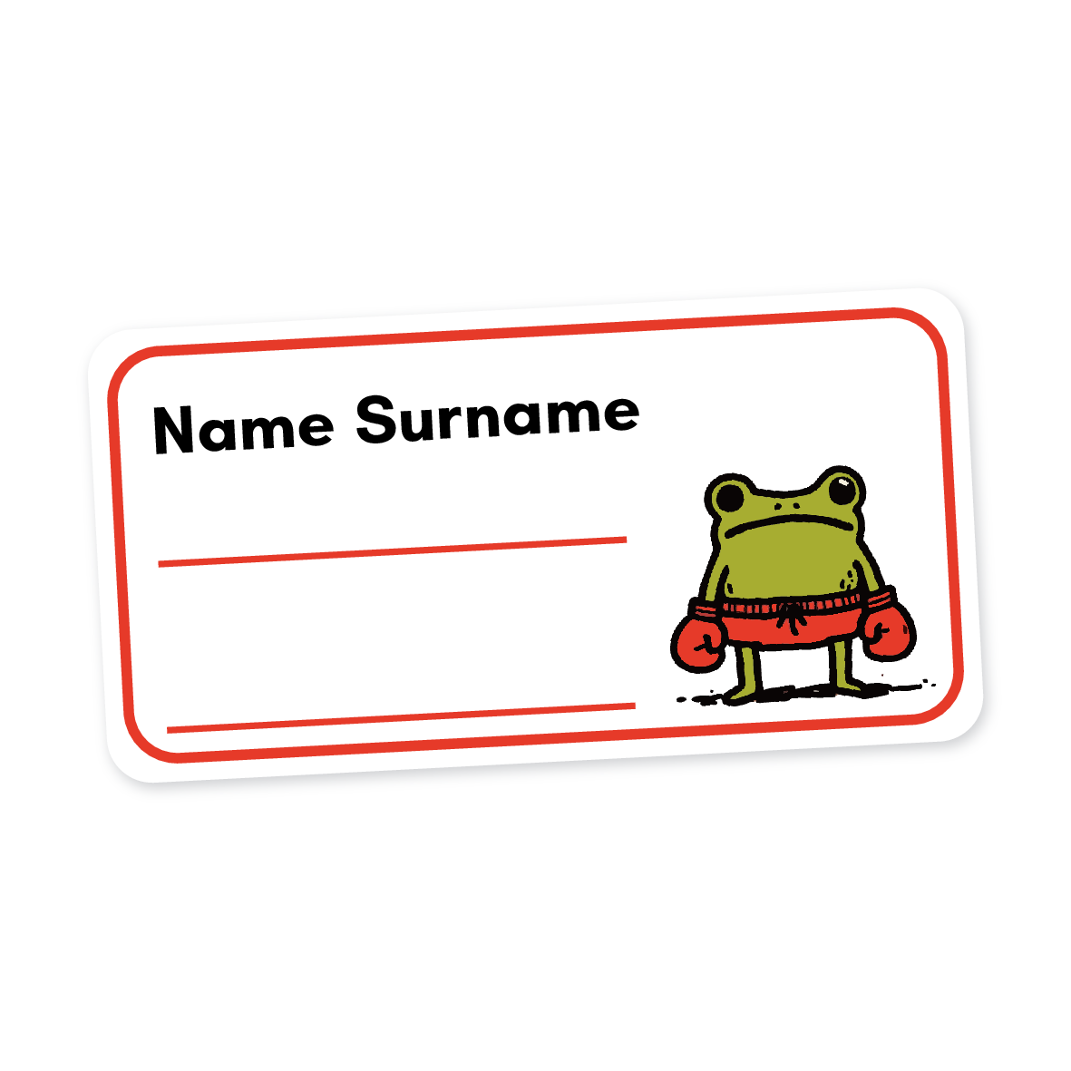 24 Personalised Book Labels | Frog Boxer, personalised with your child's name