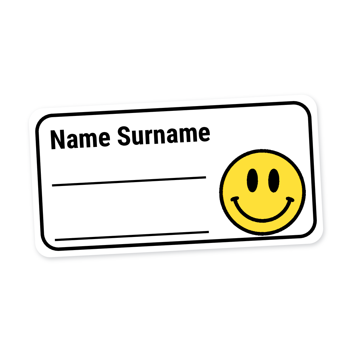 24 Personalised Book Labels | Smiley Face, personalised with your child's name