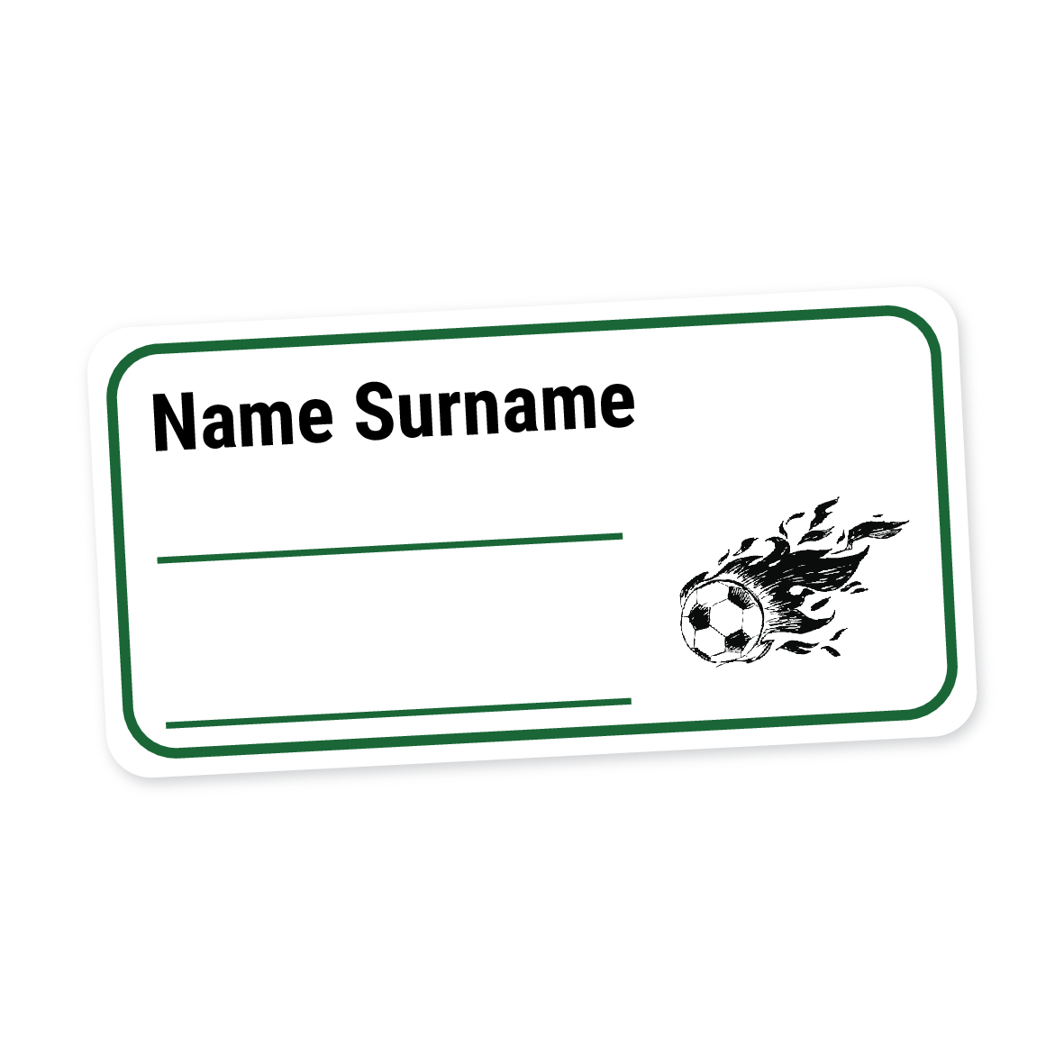 24 Personalised Book Labels | Flaming Soccer Ball, personalised with your child's name