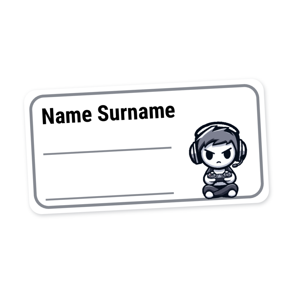 24 Personalised Book Labels | Gamer 2, personalised with your child's name