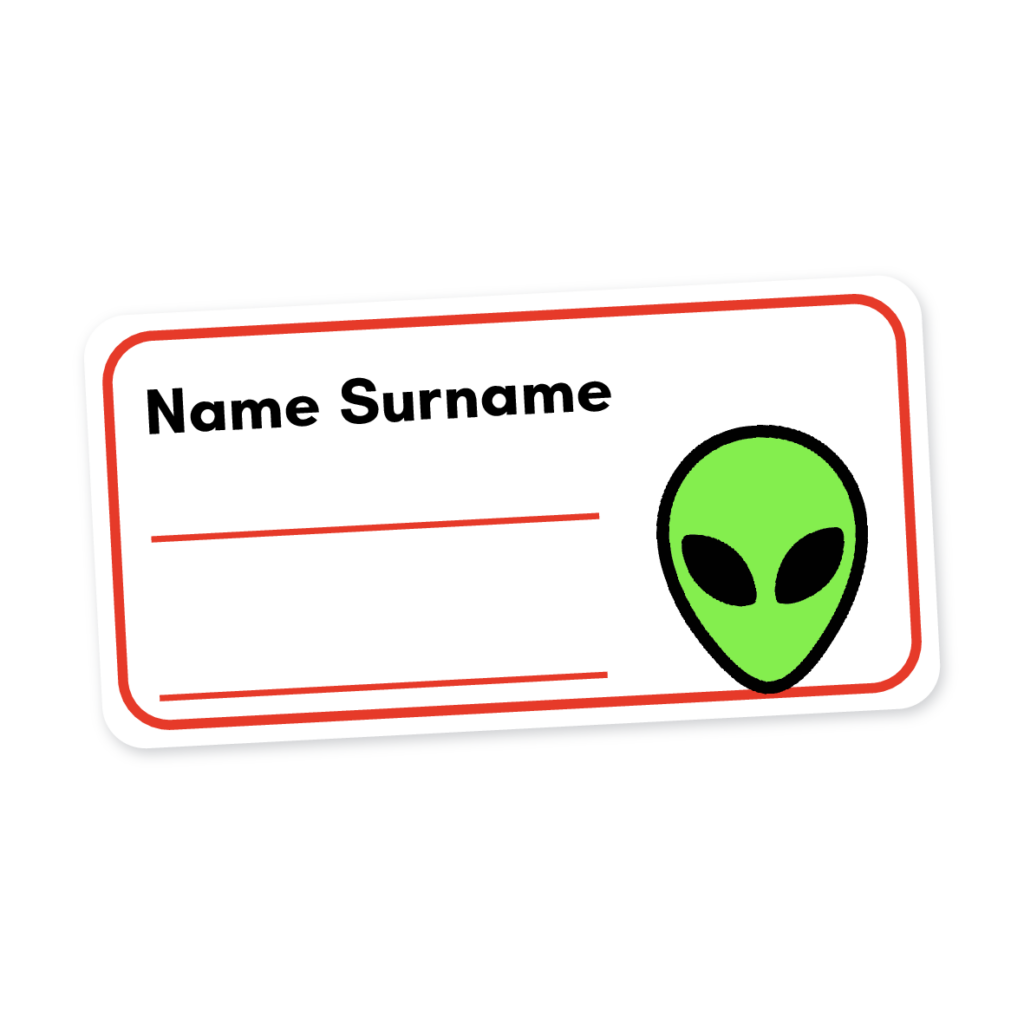 24 Personalised Book Labels | Alien, personalised with your child's name