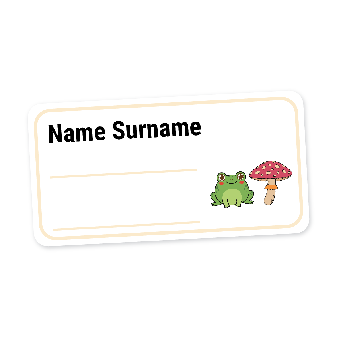 24 Personalised Book Labels | Frog & Mushroom, personalised with your child's name