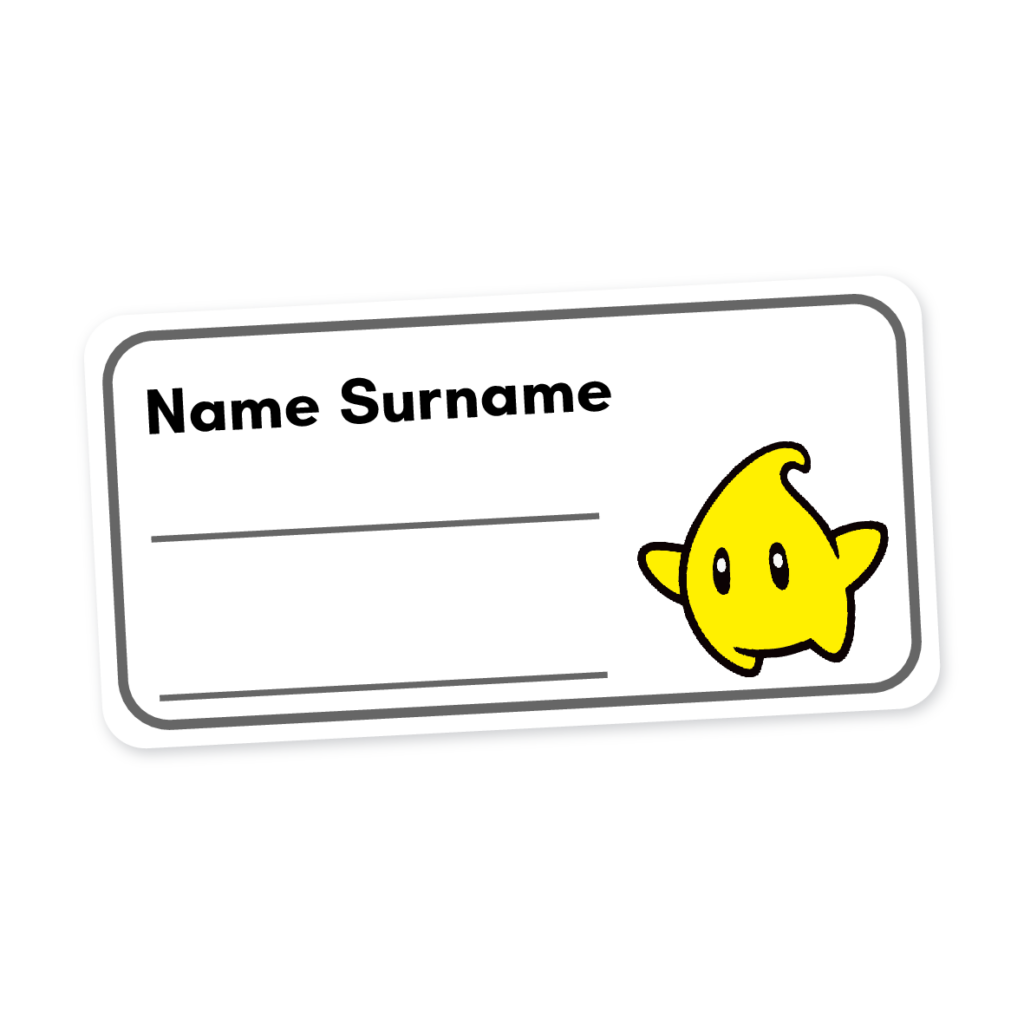 24 Personalised Book Labels | Yellow Character, personalised with your child's name