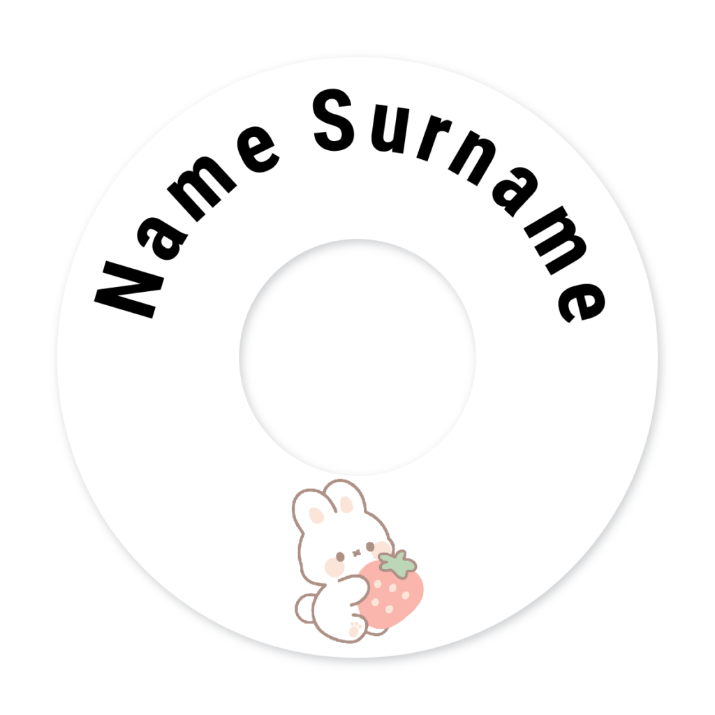 2 Personalised Bag Tags | Rabbit, personalised with your child's name