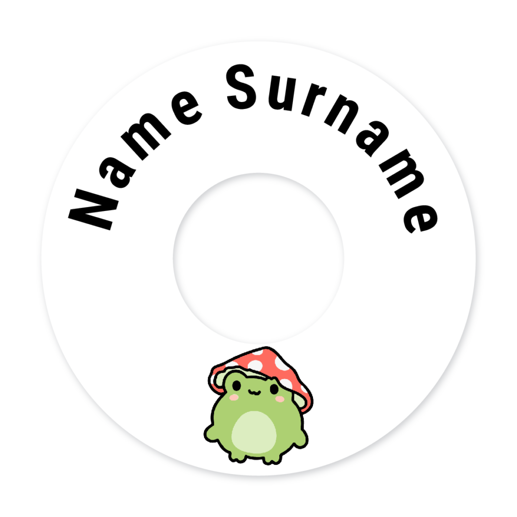 2 Personalised Bag Tags | Frog, personalised with your child's name