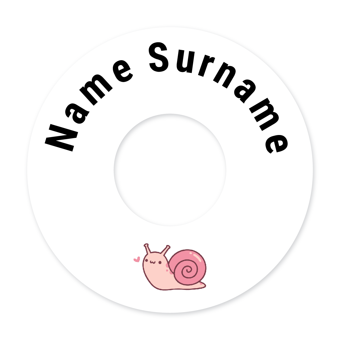 2 Personalised Bag Tags | Snail, personalised with your child's name